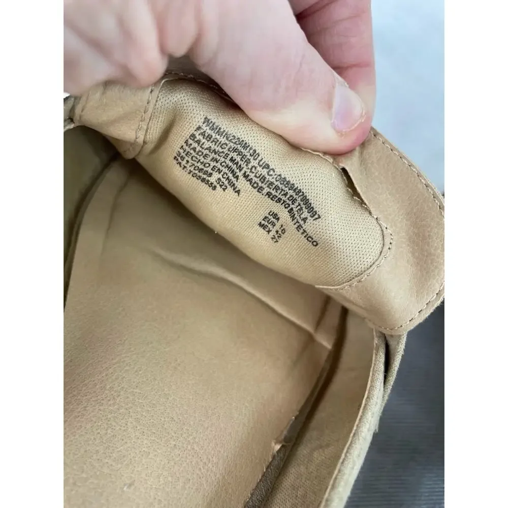 Faux Suede‎ Loafers Womens 10 Slip on Camel Tan Dress Shoes Penny Loafer Flats